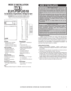 Mode d’emploi LUX ELV1 Thermostat