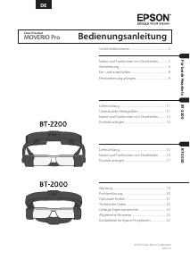 Bedienungsanleitung Epson BT-2200 Moverio Pro Intelligente Brille