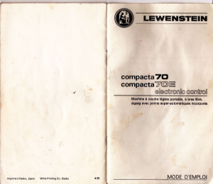 Mode d’emploi Lewenstein Compacta 70E Machine à coudre