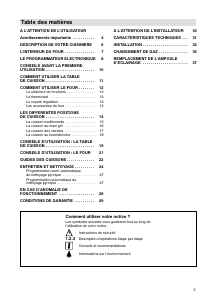 Mode d’emploi Faure CMP6981W1 Cuisinière