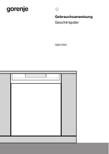 Bedienungsanleitung Gorenje GI641D60 Geschirrspüler