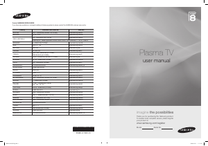 Bruksanvisning Samsung PS58B859Y1P Plasma TV