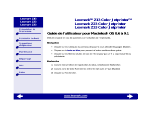 Mode d’emploi Lexmark Z23 Imprimante