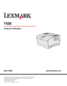 Mode d’emploi Lexmark T430 Imprimante