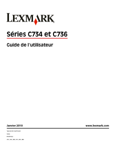 Mode d’emploi Lexmark C736dn Imprimante