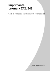 Mode d’emploi Lexmark Z43 Imprimante