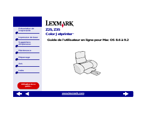 Mode d’emploi Lexmark Z25 Imprimante