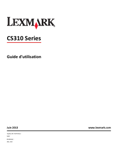 Mode d’emploi Lexmark CS310dn Imprimante