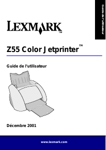 Mode d’emploi Lexmark Z55 Imprimante