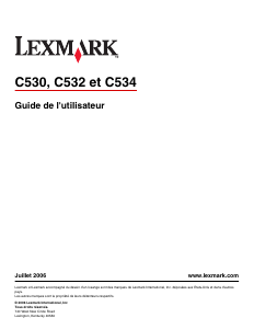 Mode d’emploi Lexmark C532n Imprimante