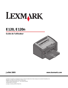 Mode d’emploi Lexmark E120n Imprimante