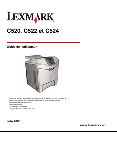 Mode d’emploi Lexmark C520n Imprimante