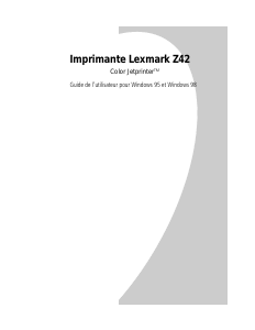 Mode d’emploi Lexmark Z42 Imprimante