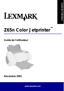 Mode d’emploi Lexmark Z65n Imprimante