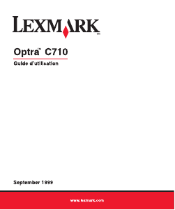 Mode d’emploi Lexmark Optra C710 Imprimante