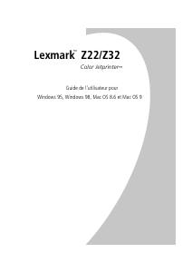 Mode d’emploi Lexmark Z22 Imprimante