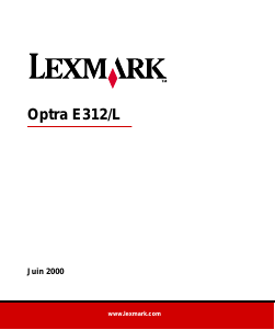 Mode d’emploi Lexmark Optra E312L Imprimante