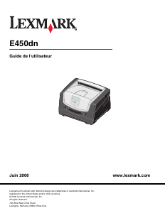 Mode d’emploi Lexmark E450dn Imprimante