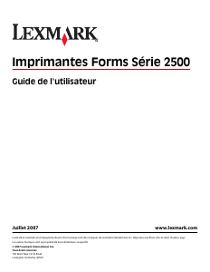 Mode d’emploi Lexmark Forms 2580+ Imprimante