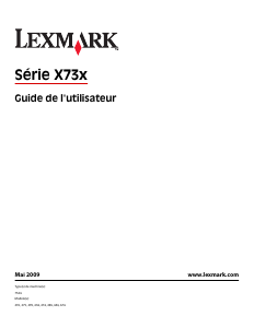 Mode d’emploi Lexmark X736de Imprimante multifonction
