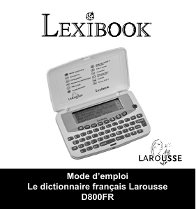 Mode d’emploi Lexibook D800FR Dictionnaire électronique