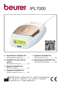 Mode d’emploi Beurer IPL 7000 SatinSkin Pro Epilateur à lumière pulsée