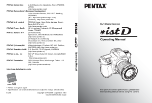 Manual Pentax ist D Digital Camera