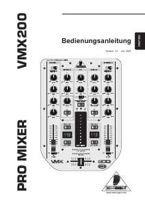 Bedienungsanleitung Behringer Pro Mixer VMX200 Mischpult