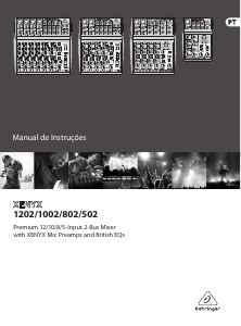 Manual Behringer Xenyx 502 Mesa de mistura