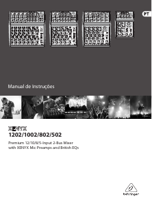 Manual Behringer Xenyx 802 Mesa de mistura