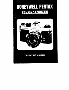 Handleiding Honeywell-Pentax Spotmatic II Camera