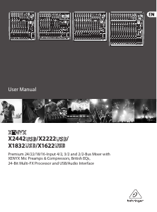 Manual Behringer Xenyx X1622USB Mixing Console