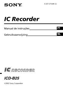 Handleiding Sony ICD-B25 Audiorecorder