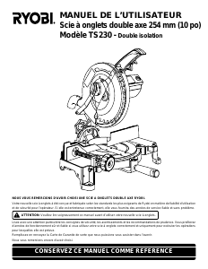 Mode d’emploi Ryobi TS230 Scie à onglet