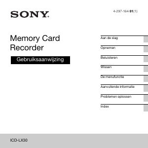 Handleiding Sony ICD-LX30 Audiorecorder