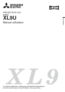Mode d’emploi Mitsubishi XL9U Projecteur