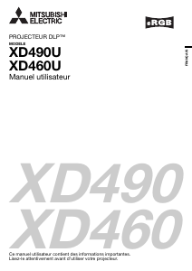Mode d’emploi Mitsubishi XD460U Projecteur
