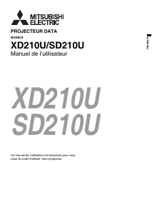Mode d’emploi Mitsubishi XD210U Projecteur