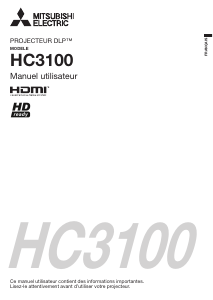 Mode d’emploi Mitsubishi HC3100 Projecteur