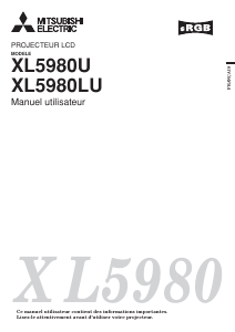 Mode d’emploi Mitsubishi XL5980U Projecteur