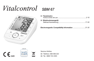 Manual de uso Vitalcontrol SBM 67 Tensiómetro