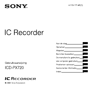 Handleiding Sony ICD-PX720 Audiorecorder