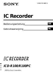 Handleiding Sony ICD-R100PC Audiorecorder