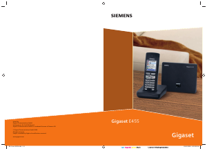 Mode d’emploi Siemens Gigaset E455 Téléphone sans fil