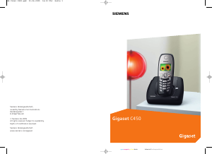 Mode d’emploi Siemens Gigaset C450 Téléphone sans fil