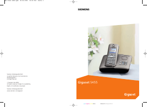 Mode d’emploi Siemens Gigaset S455 Téléphone sans fil