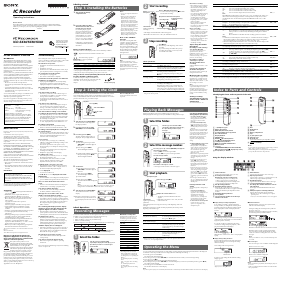 Manual Sony ICD-SX66 Audio Recorder