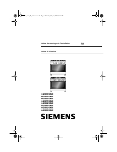 Mode d’emploi Siemens HG193510ME Cuisinière