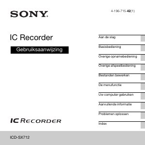 Handleiding Sony ICD-SX712 Audiorecorder
