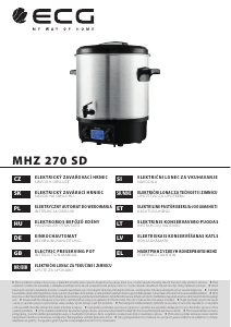 Használati útmutató ECG MHZ 270 SD Befőzőautomata